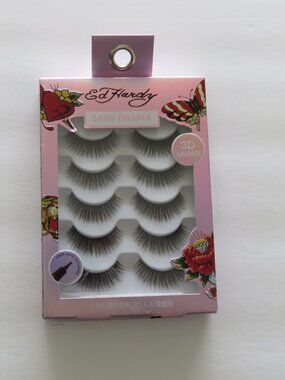 (#132) Ed Hardy 3D 5-pairs Black Eyelashes Set